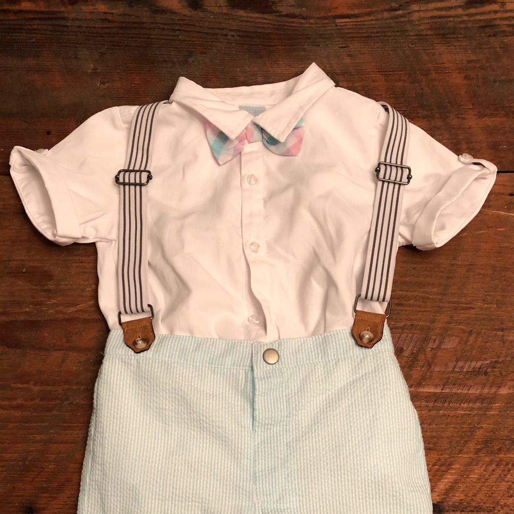 3T seersucker 3-piece shorts set
